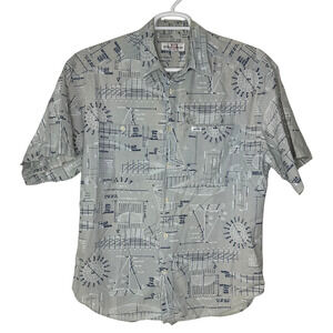 Vintage Guess Georges Marciano Shirt Men Medium Nautical Yacht Boat USA Made 90s